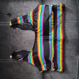 Torrid rainbow swim top